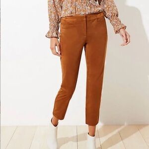 LOFT Petite Faux Suede Slim Pants in Brown Butter